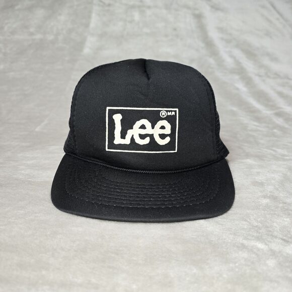Vintage Lee Snapback Trucker Hat Cap Logo Jeans Vtg 90s - Picture 2 of 10